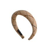 Tweed Sponge Plaid Wide Side Headband